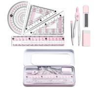 Ensemble de boussoles de géométrie pour école secondaire, rapporteur mathématique, boussole et gomme pour écoles, étudiants, enseignants, architectes (PK)