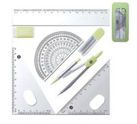 Ensemble de bousson générique - ensemble de géométrie, kit de géométrie pour artistes et étudiants | Ensemble de géométrie avec boîte de rangement scolaire, conférencier et ensemble de boussole