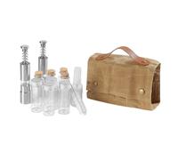 Ensemble de bouteilles de condiments d'extérieur - Kit de rangement de 12 pièces, sac de transport portable, pulvérisateur, outil de broyeur | Organiseur compact et étanche pour voyage, pique-nique
