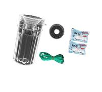 Ensemble de bouteilles de piège à crevettes et à crabes pour la pêche bord de l ' eau, bouteille transparente avec entrée en entonnoir, cordon vert, paquets inclus et ensemble de pièges de pêche en à