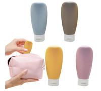 Ensemble De Bouteilles De Voyage Pour Articles De Toilette (4 Pièces, 60 Ml) - Bouteilles Vides Étanches Et Compressibles Pour Shampoing Et Lotion - Conforme Pour Les Voyages Aériens - Comprend De