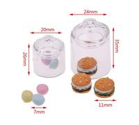 Ensemble De Bouteilles En Verre Transparent Miniatures Pour Maison De Poupée, Pot De Rangement, Accessoires De Poupées De Cuisine, Jouets De Hamburger Miniatures, 1 Ensemble 1/12
