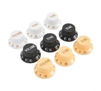 Ensemble de boutons de commande de guitare en plastique pour modèles de guitares électriques 1 volume et pour 2 tonalités en blanc, noir ou jaune comme accessoire de rechange (B)