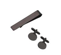 Ensemble de boutons de manchette et pince à cravate en acier inoxydable robuste pour réunions d'affaires et occasions formelles, usage quotidien