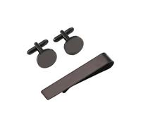 Ensemble de boutons de manchette et pince à cravate pratiques et robustes en acier inoxydable pour événement formel et bureau avec un look moderne