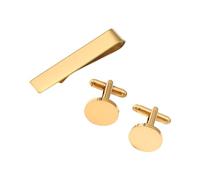 Ensemble de boutons de manchette et pince à cravate pratiques et robustes en acier inoxydable pour événement formel et bureau avec un look moderne