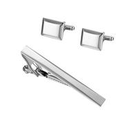 Ensemble de boutons de manchette pour homme - Pince à cravate - Manches plates, taille unique, Métal, Pas de gemme