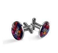Ensemble de boutons de manchette pour homme - Pour mariage, affaires, gothique, punk, tête de mort, 20mm*20mm, Acier inoxydable, Quartz synthétique
