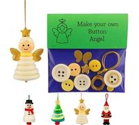 Ensemble de boutons de Noël à faire soi-même - Décorations de vacances amusantes pour tous les âges - Kit de boutons artisanaux avec bonhomme de neige/Père Noël/ange, cadeaux pour décorations à
