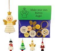 Ensemble de boutons de Noël à faire soi-même - Décorations de vacances amusantes pour tous les âges - Kit de boutons artisanaux avec bonhomme de neige/Père Noël/ange, cadeaux pour décorations à
