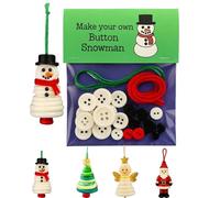 Ensemble de boutons de Noël à faire soi-même - Décorations de vacances amusantes pour tous les âges - Kit de boutons artisanaux avec bonhomme de neige/Père Noël/ange, cadeaux pour décorations à