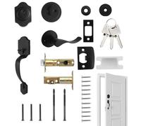 Ensemble de boutons de porte d'entrée et pêne dormant, bouton de porte extérieure avec pêne dormant | Fournitures de jardin pour la maison, la cour, le patio, l'extérieur, la maison, l'entrée, la