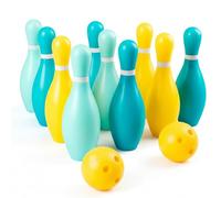 Ensemble de bowling pour enfants, 10 quilles et 2 balles, jouets de sport d'intérieur et d'extérieur, jeux bowling en plastique pour enfants avec quilles faciles à frapper pour la coordination œil