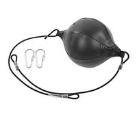 Ensemble de Boxe à Double extrémité, Balle de Frappe à la Vitesse de Frappe Boxe en Cuir PU Poire Muay Thai Sac de Frappe pivotant pour l'exercice(Noir)