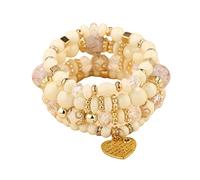 Ensemble de bracelets à perles empilables pour homme et femme - Multicolore - Bijoux de mariée pour mariage (E, taille unique)