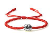 Ensemble de bracelets bouddhistes tibétains en perles en pierre naturelle tressées à la main - Bouddha couleur argent