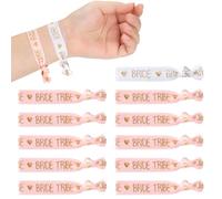Ensemble de Bracelets de Mariée avec 1 Bracelet Mariée Blanc 10 Bracelet Bride Tribe Rose pour Enterrement de Vie de Jeune Fille
