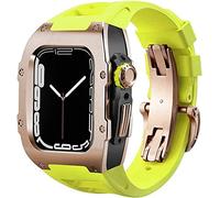 Ensemble de bracelets de montre en acier inoxydable et en caoutchouc, pour 8 7 44 mm/45 mm, kit de rénovation de luxe, bracelet en caoutchouc fluoré, boîtier de couverture en métal, pour IWatch SE 6 5