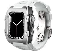 Ensemble de bracelets de montre en acier inoxydable et en caoutchouc, pour 8 7 44 mm/45 mm, kit de rénovation de luxe, bracelet en caoutchouc fluoré, boîtier de couverture en métal, pour IWatch SE 6 5
