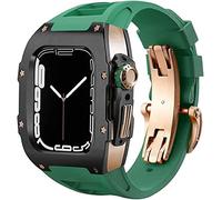 Ensemble de bracelets de montre en acier inoxydable et en caoutchouc, pour 8 7 44 mm/45 mm, kit de rénovation de luxe, bracelet en caoutchouc fluoré, boîtier de couverture en métal, pour IWatch SE 6 5