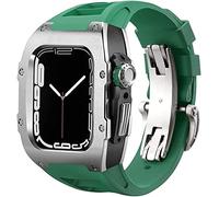 Ensemble de bracelets de montre en acier inoxydable et en caoutchouc, pour 8 7 44 mm/45 mm, kit de rénovation de luxe, bracelet en caoutchouc fluoré, boîtier de couverture en métal, pour IWatch SE 6 5