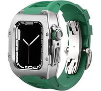 Ensemble de bracelets de montre en acier inoxydable et en caoutchouc, pour 8 7 44 mm/45 mm, kit de rénovation de luxe, bracelet en caoutchouc fluoré, boîtier de couverture en métal, pour IWatch SE 6 5