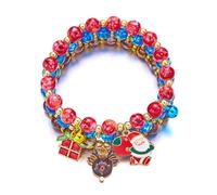 Ensemble de bracelets de Noël Père Noël, flocon de neige, arbre de Noël, bracelet à perles multicolores Jingle Bell Renne Bracelets à breloques pour femmes, filles, enfants, costume de Noël, bijoux
