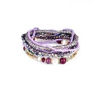 Ensemble de bracelets de perles colorés bohèmes, bracelets extensibles à empiler tendance, esthétiques, bijoux d'anniversaire et de vacances, cadeaux pour femme, Large, Alliage, Perle