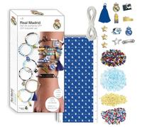 Ensemble de bracelets DIY Real Madrid avec perles colorées du club, élastiques et écussons pour fans de football