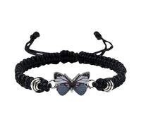 Ensemble de bracelets en cuir pour adolescentes et filles - Cordon réglable - Bracelets papillon pour femme - Joli bracelet de fitness - Sans téléphone portable, taille unique, Corde en fil de fer