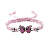 Ensemble de bracelets en cuir pour adolescentes et filles - Cordon réglable - Bracelets papillon pour femme - Joli bracelet de fitness - Sans téléphone portable, taille unique, Corde en fil de fer
