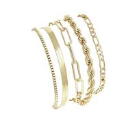 Ensemble de bracelets en or plaqué or pour femmes et filles, bracelets classiques réglables superposés, bijoux, montres de natation, taille unique, Métal, Pas de gemme