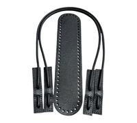 Ensemble de bracelets modernes en cuir synthétique avec cordes réglables et plaque de base pour accessoires créatifs, Noir , One Size