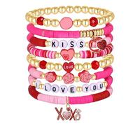 Ensemble de bracelets multicouches | Bracelets à breloques extensibles à plusieurs couches pour anniversaires, fête des mères, mariages, fêtes, Refer to description, Céramique, Unisexe