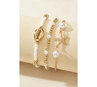 Ensemble de bracelets perlés motifs marins Verge d'or F