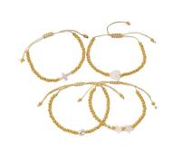 Ensemble de bracelets tendance pour femme avec perles dorées solides et cœur cœur étoile croix charme longueur designs vêtements quotidiens accessoires
