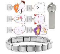 Ensemble de breloques italiennes modulaires en acier inoxydable pour homme et femme sur le thème d'Halloween Accessoires de mode