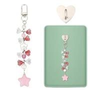 Ensemble de breloques pour liseuse électronique 15,2 x 2,5 cm avec crochet en forme de cœur et chaîne motif étoile rose pour Kindle et accessoires de téléphone portable