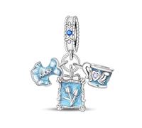 Ensemble de breloques vintage princesse thé, breloque pour bracelet, compatible avec le collier bracelet pandora