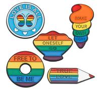 Ensemble de broches arc-en-ciel colorées - Épingles à chemisier en alliage émaillé avec cœur, drapeau, main et planète, accessoires de bijoux pour femmes, hommes, vêtements, sacs, vestes, taille