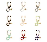 Ensemble de broches d'animaux mignons : chat, oie, stéthoscope et broches en émail, Klein, Métal non précieux