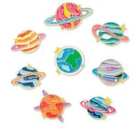 Ensemble de broches en émail avec système solaire 8 planètes, galaxie, espace, Mercure, Vénus, Terre, Mars, Jupiter, Saturne, Uranus Neptune, pour enfants, garçons et filles, amateurs de science