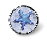 Ensemble de broches en forme d'étoile de mer, motif bois bleu, broche plage océanique, boutons personnalisés sur le thème de la vie marine, broches style méditerranéen, badge steampunk, bijoux, cadeau
