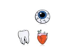 Ensemble de broches en forme d'organe humain avec cœur, cerveau, œil et poumon, insigne créatif en alliage émaillé pour chemisier de style dessin animé pour femme et homme, bijoux tendance inspirés de