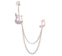 Ensemble de broches exquises en forme note guitare for homme, bijoux tendance for col chemise, pompon, chaîne, revers