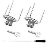 Ensemble de broches verticales pour poulet, rôtissoire, tige de broche Barbecue en acier inoxydable rotative pour four extérieur