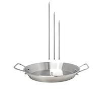 Ensemble de brochettes verticales à base ronde, 3 pointes en acier inoxydable pour griller en plein air, même la cuisson, rétention de, brochettes verticales, accessoires de grils
