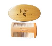 Ensemble de brosse à barbe personnalisé pour votre bien-aimé, brosse à barbe en poils de sanglier et peigne à moustache avec sac cadeau, unisexe, homme et femme.