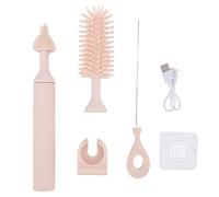 Ensemble de Brosse à Biberon électrique pour Bébé, Kit de Brosse de Lavage de Biberon en Silicone étanche pour les Femmes et les Nouvelles Mamans(3pcs Rose) Bouteilles