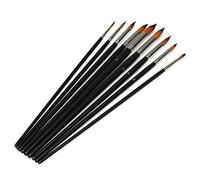 Ensemble de Brosse à Peinture, Chickw1 9 pcs/Set Poils en Nylon Poignée en Bois Haute épaisseur Pointu Aquarelle Gouache Peinture Stylo Acrylique Peinture à l'huile Fournitures